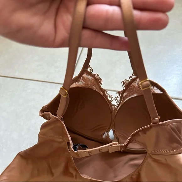 Victoria's Secret gold sequined floral embroidery underwire slip dress - Picture 7 of 8